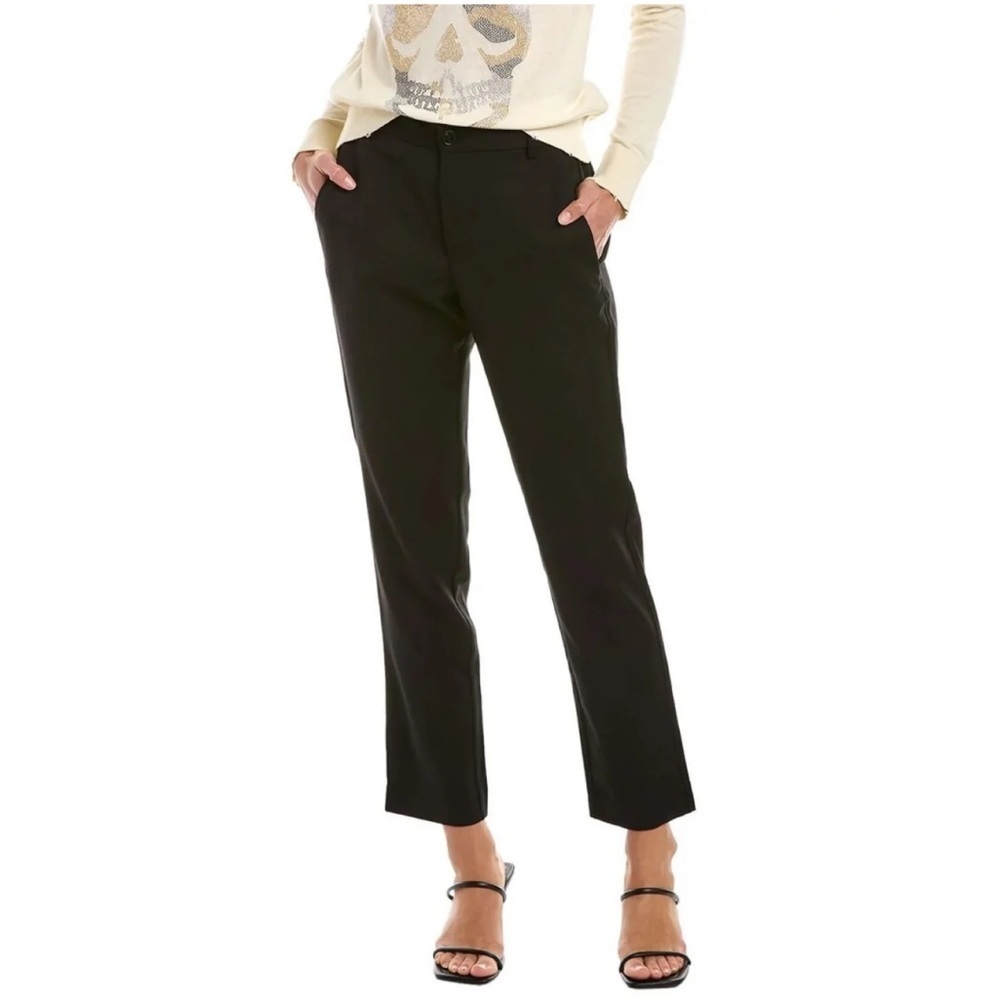 Zadig & Voltaire Pomelo Black Wool Pant Professional Career Business Size EU34